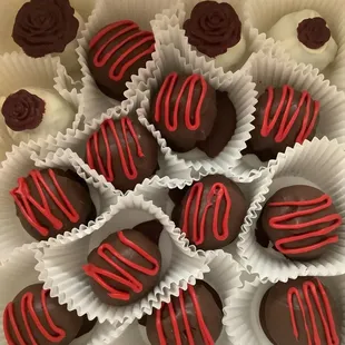 Wait for it! These are Milk Chocolate Strawberry Velvet Cheesecake Bites!