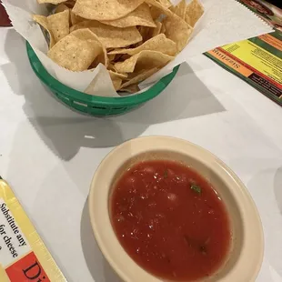 Complimentary chips and salsa