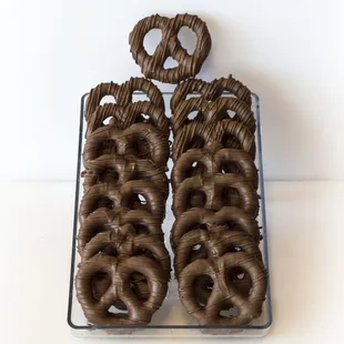 a tray of pretzels
