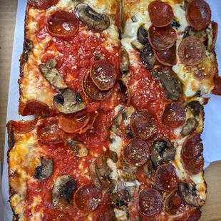 Pepperoni and mushroom