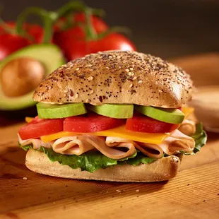 a sandwich on a cutting board