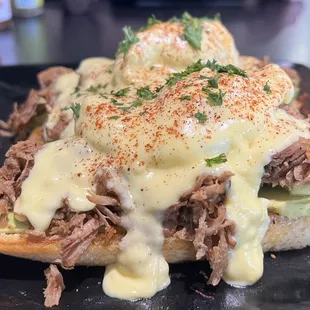 Kalua Pork Eggs Benedict Brunch