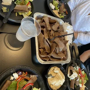 a table full of food