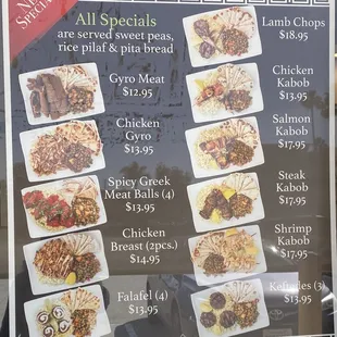 Specials offered 2023