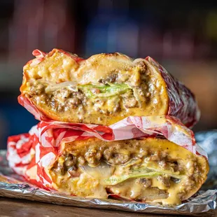 a sandwich cut in half