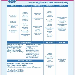 Fall schedule new class times  coming soon