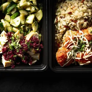 a variety of meals in plastic containers