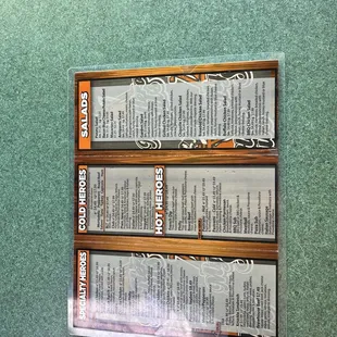 The updated menu 9/8/22