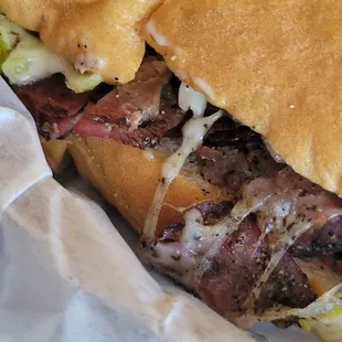 Beef and cheese. Picture does it no justice it was so good.