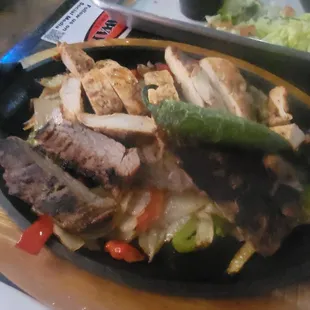 Fajitas chicken and steak