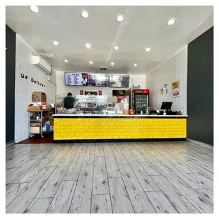 a yellow counter