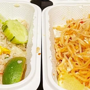 Duck fried rice and Pad Thai. The portions are actually larger, but the family took some of the food before I took the picture