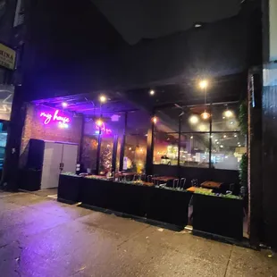 Exterior and outside seating
