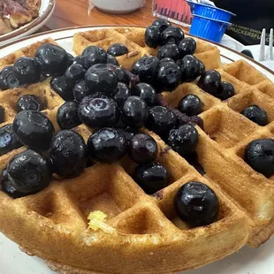 Belgium Waffle with blueberries!