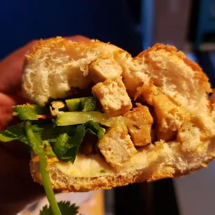 Interior vote of tofu banh mi ($6). Decent, but not great.