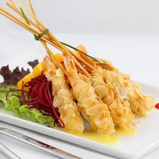 Almond prawns