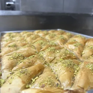 a tray of baklaa