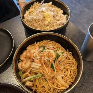 Lo Mein and chicken fried rice