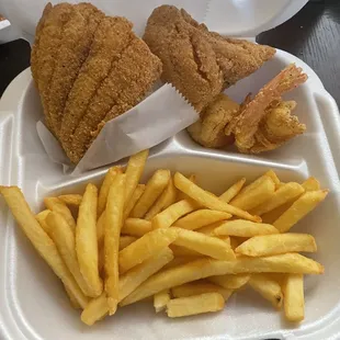 Catfish and shrimp with fries