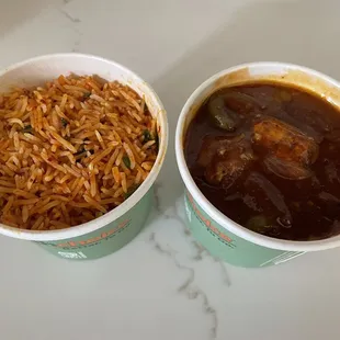 Chilli Paneer With Scallion Fried Rice