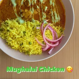 Mughalai Chicken with rice