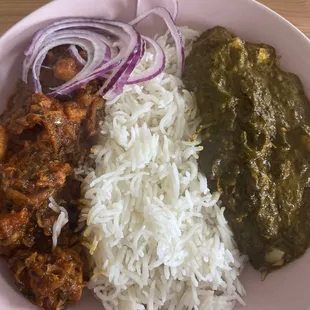 Methi Chicken and Saag Paneer