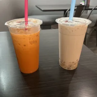 Thai Tea and lavender milk tea :)