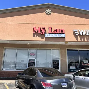 the front of the restaurant