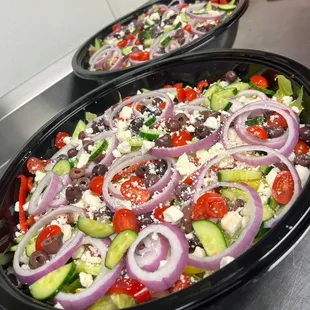 Greek salad bowl for catering