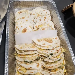 Breakfast tacos for a birthday.