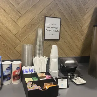 Coffee bar/condiments