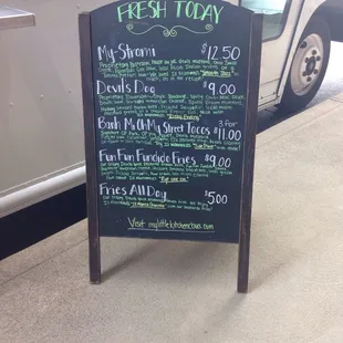 a menu for fresh today