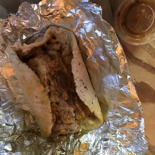 Egg &amp; chorizo on corn tortilla $1.45