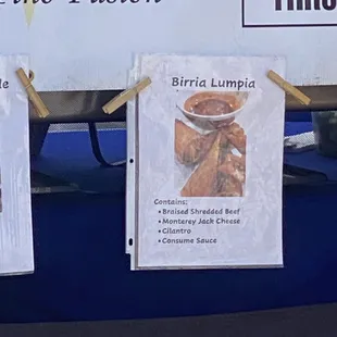 Sign of ingredients