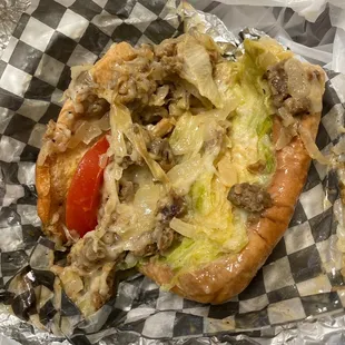 The Aunite Tab French Onion Cheeseburger Cheesesteak