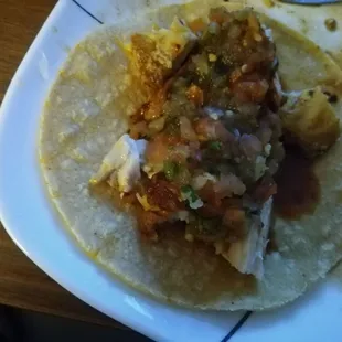 Everything from my market. Tortillas, salsa, and pollo asado. Salsa is top notch