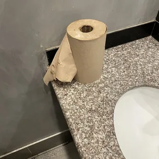 Paper towel on the wet counter