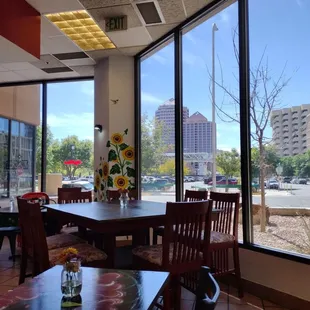 a view of the outside of a restaurant