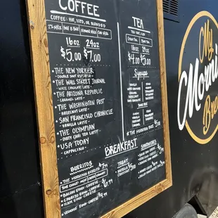 The menu
