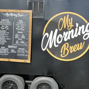 the menu on the side of the truck