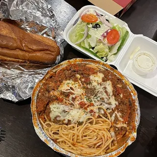 Spaghetti with Garlic, Olive Oil & Fresh Basil