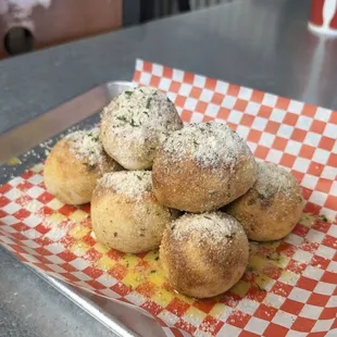 Their signature cheese balls, they&apos;re amazing! IG: foodie_v