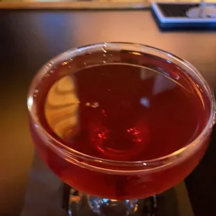 The perfect pour after one sip of my Manhattan.