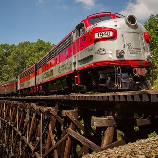 a train crossing a bridge