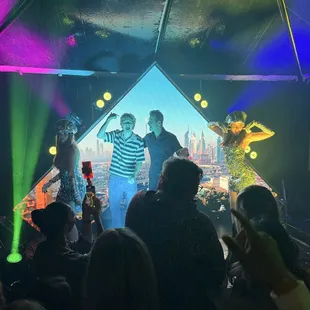 Stage / LED monitors / dancers