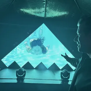 Swimming into the crowd.