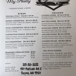 Menu on 9-4-21