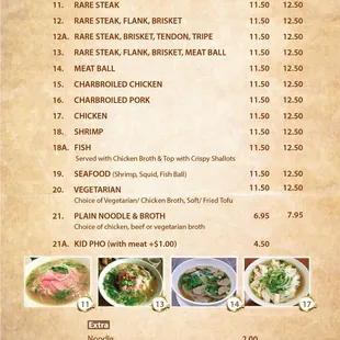 ramen and noodles, menu