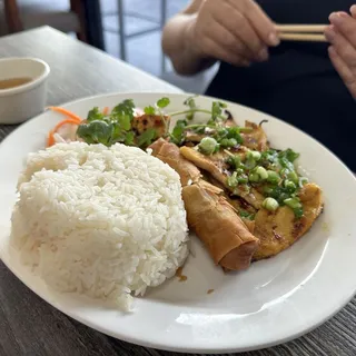 #22. Charbroiled Chicken Rice and Egg Roll