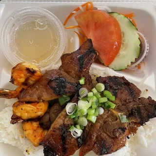 #26. Grilled Shrimp Rice and Egg Rolls